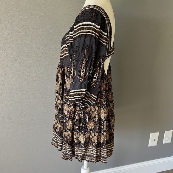 Free People Midsummer Night Dream Black Floral Print Dress - Picture 7 of 14